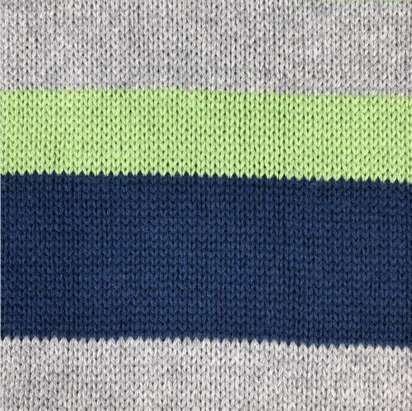 Strickstoff - Streifen - Baumwolle - limegrün/blau